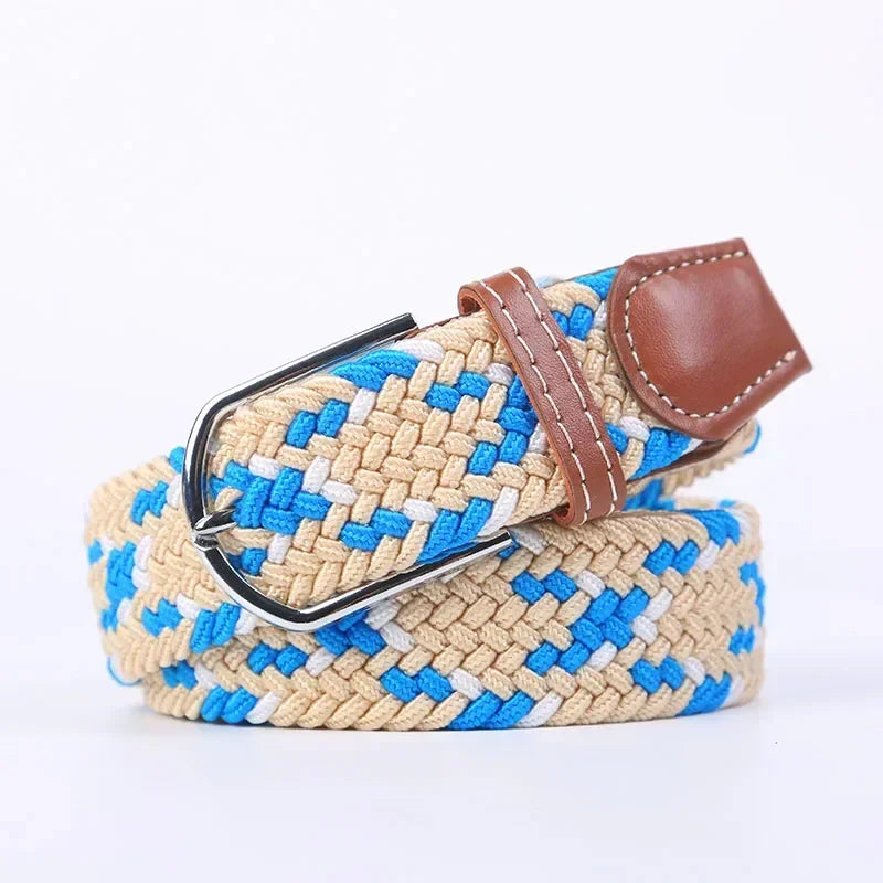 107/120/130cm Mutli cloured Braided Stretch Jeans Belts